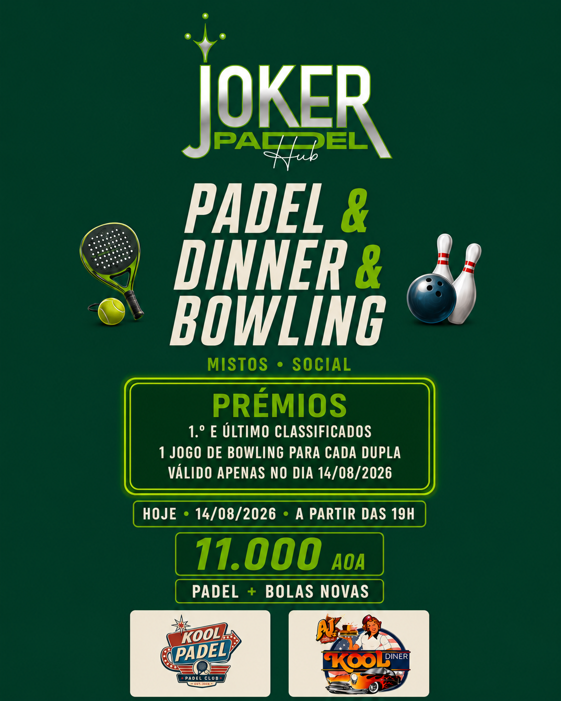 Padel & Dinner & Bowling